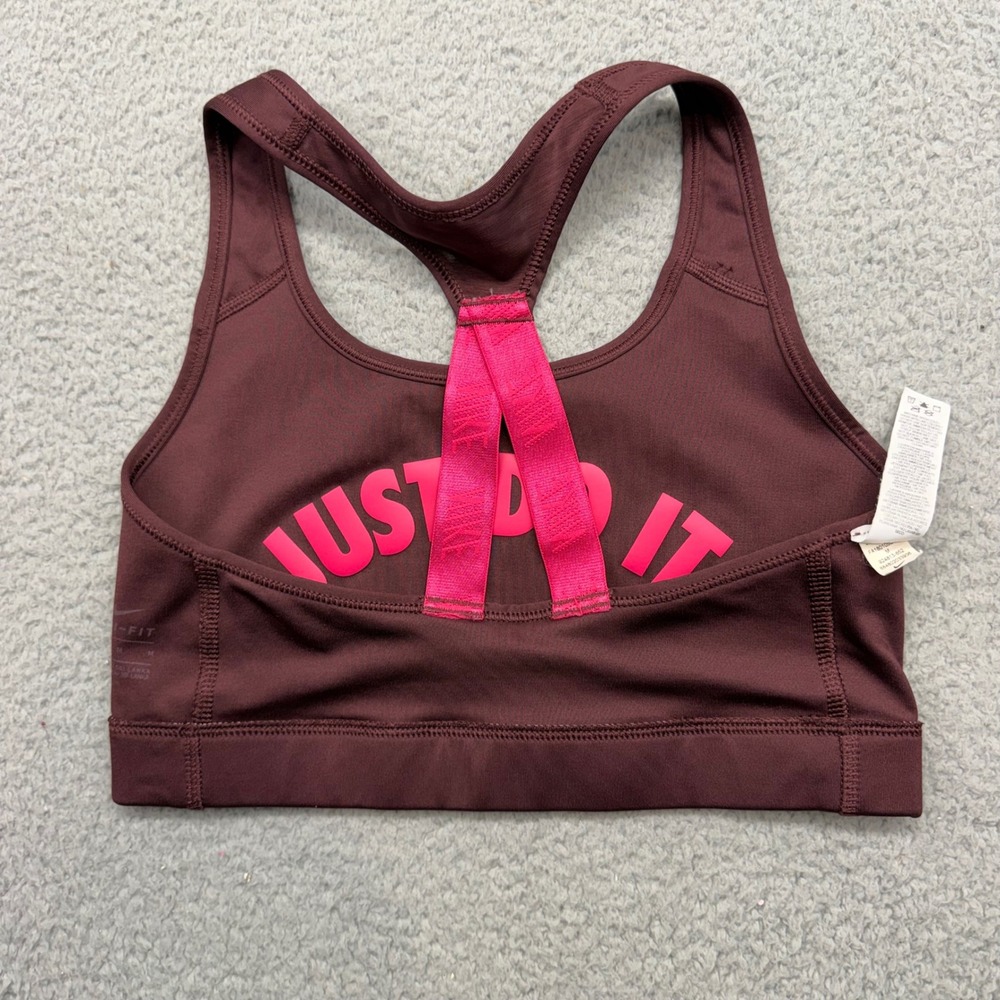 Nike 924813-652 Womens Medium Burgundy Just Do It Racerback Sports Bra - Picture 6 of 7